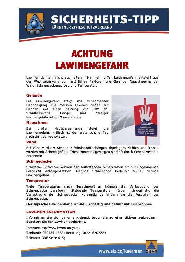 Ossiacher See News | Achtung Lawinengefahr !!!