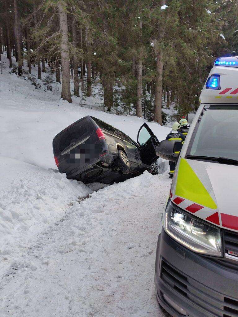 Ossiacher See News | Gerlitzenstraße: PKW kam von der schneeglatten Straße ab